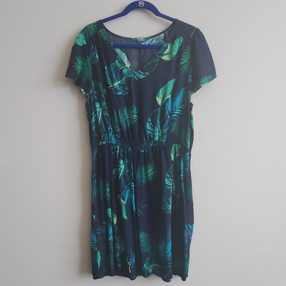 Old Navy Dress with Palm Leaves